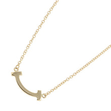 将图像加载到图库查看器中，TIFFANY&amp;Co. T Smile Necklace Size Mini62617683 18K Yellow Gold
