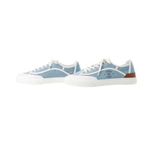Load image into Gallery viewer, HERMES Get sneakers White/Blue Toile H Maxi Calf Leather Size 43
