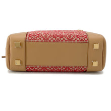 将图像加载到图库查看器中，LOEWE Amazona 23 Anagram Beige/RedA039N07X03 Canvas Leather Size 23
