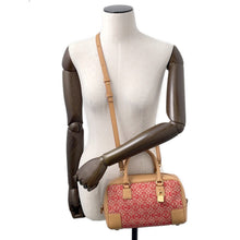 将图像加载到图库查看器中，LOEWE Amazona 23 Anagram Beige/RedA039N07X03 Canvas Leather Size 23
