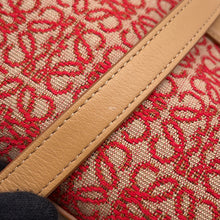 将图像加载到图库查看器中，LOEWE Amazona 23 Anagram Beige/RedA039N07X03 Canvas Leather Size 23
