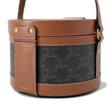 Load image into Gallery viewer, CELINE Triomphe Tambour Shoulder Bag Tan195192 PVC Leather Size Medium
