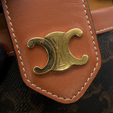 Load image into Gallery viewer, CELINE Triomphe Tambour Shoulder Bag Tan195192 PVC Leather Size Medium
