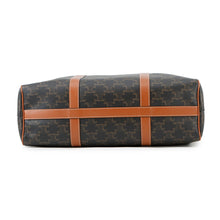 将图像加载到图库查看器中，CELINE Triomphe Vertical Travel Bag Black/Tan194822 PVC Leather
