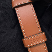 将图像加载到图库查看器中，CELINE Triomphe Vertical Travel Bag Black/Tan194822 PVC Leather
