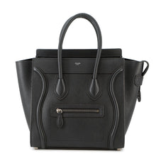 将图像加载到图库查看器中，CELINE Luggage Shopper Handbag Black189793 Leather Size micro
