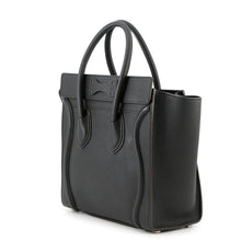 将图像加载到图库查看器中，CELINE Luggage Shopper Handbag Black189793 Leather Size micro
