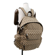 将图像加载到图库查看器中，GUCCI Runway Model GG Canvas Backpack Beige800182 Canvas Size Large
