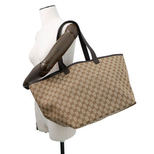 将图像加载到图库查看器中，GUCCI GG Canvas Tortissima Tote Bag Beige788203 Canvas Leather
