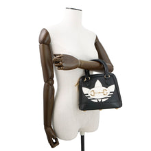 将图像加载到图库查看器中，GUCCI Horsebit 2WAY Handbag Adidas collaboration Black677212 Leather
