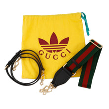 将图像加载到图库查看器中，GUCCI Horsebit 2WAY Handbag Adidas collaboration Black677212 Leather
