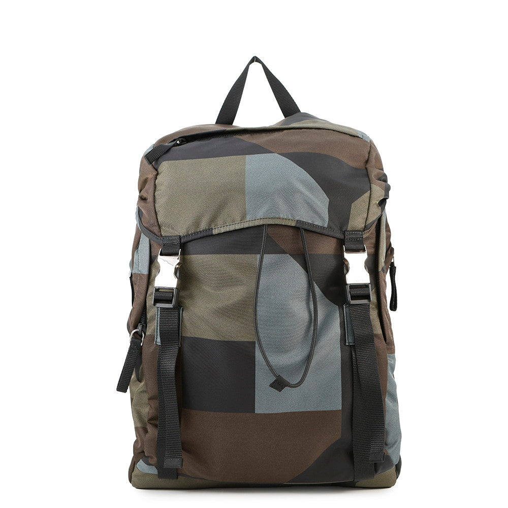PRADA Backpack Khaki/Multicolor2VZ062 Nylon