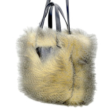 Load image into Gallery viewer, PRADA Triangle Logo 2WAY Handbag Beige/Black1BG406 Fake fur

