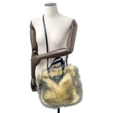 将图像加载到图库查看器中，PRADA Triangle Logo 2WAY Handbag Beige/Black1BG406 Fake fur
