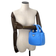 将图像加载到图库查看器中，PRADA Padded Re-nylon 2-way Handbag Light Blue1BA359 Nylon
