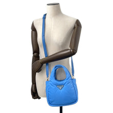 将图像加载到图库查看器中，PRADA Padded Re-nylon 2-way Handbag Light Blue1BA359 Nylon

