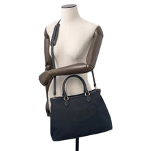 将图像加载到图库查看器中，PRADA Jacquard 2WAY Handbag Black1BA579 Canvas Leather
