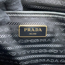 将图像加载到图库查看器中，PRADA Jacquard 2WAY Handbag Black1BA579 Canvas Leather

