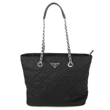 将图像加载到图库查看器中，PRADA Quilted ChainTote Bag Black1BG017 Nylon
