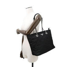 将图像加载到图库查看器中，PRADA Quilted ChainTote Bag Black1BG017 Nylon
