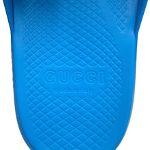 将图像加载到图库查看器中，GUCCI Interlocking G Slide Sandals Blue780296 Rubber Size 9
