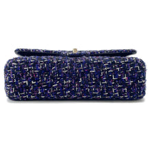 Load image into Gallery viewer, CHANEL Matelasse Double Flap ChainShoulder Purple/BlackA01112 Tweed Size 25
