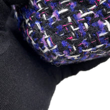 Load image into Gallery viewer, CHANEL Matelasse Double Flap ChainShoulder Purple/BlackA01112 Tweed Size 25
