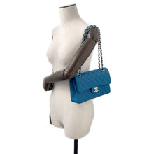 Load image into Gallery viewer, CHANEL Matelasse Double Flap ChainShoulder BlueA01113 Caviar Leather Size 23
