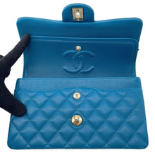 Load image into Gallery viewer, CHANEL Matelasse Double Flap ChainShoulder BlueA01113 Caviar Leather Size 23
