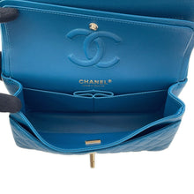 将图像加载到图库查看器中，CHANEL Matelasse Double Flap ChainShoulder BlueA01113 Caviar Leather Size 23
