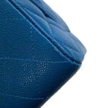 将图像加载到图库查看器中，CHANEL Matelasse Double Flap ChainShoulder BlueA01113 Caviar Leather Size 23
