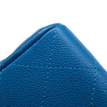 将图像加载到图库查看器中，CHANEL Matelasse Double Flap ChainShoulder BlueA01113 Caviar Leather Size 23
