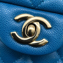 Load image into Gallery viewer, CHANEL Matelasse Double Flap ChainShoulder BlueA01113 Caviar Leather Size 23
