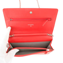Load image into Gallery viewer, CHANEL CC Logo Chain Wallet salmon pinkA48654 Caviar Leather
