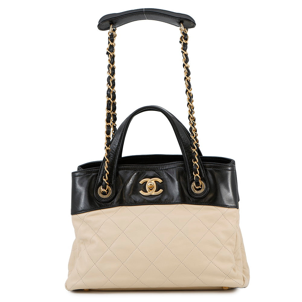 CHANEL In the Mix 2way Bag Beige/BlackA67031 Leather