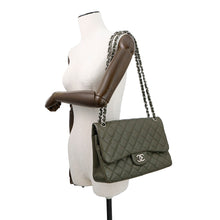 Load image into Gallery viewer, CHANEL Jumbo Matelasse Shoulder Bag KhakiA58600 Caviar Leather Size 30
