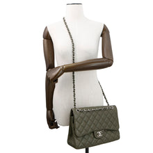 Load image into Gallery viewer, CHANEL Jumbo Matelasse Shoulder Bag KhakiA58600 Caviar Leather Size 30
