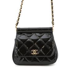 Load image into Gallery viewer, CHANEL Matelasse Mini Chain Shoulder Bag BlackAP3005 Patent Leather
