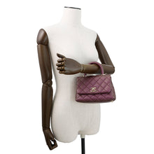将图像加载到图库查看器中，CHANEL Coco Handle Matelasse Handbag MetalicPurpleAS2215 Caviar Leather Size XXS
