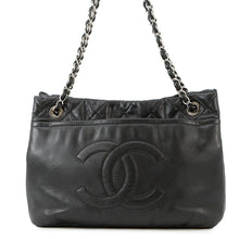 Load image into Gallery viewer, CHANEL Matelasse Large CC Logo Chain Tote BlackA48374 Caviar Leather
