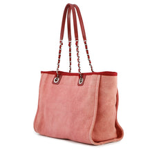 将图像加载到图库查看器中，CHANEL Deauville Chain Tote Bag PinkA67001 Canvas
