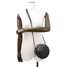 Load image into Gallery viewer, CHANEL Double Chain Round Shoulder Bag Black Patent Leather
