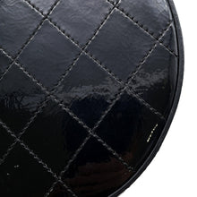 Load image into Gallery viewer, CHANEL Double Chain Round Shoulder Bag Black Patent Leather
