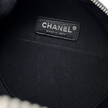 Load image into Gallery viewer, CHANEL Double Chain Round Shoulder Bag Black Patent Leather
