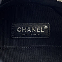 Load image into Gallery viewer, CHANEL Double Chain Round Shoulder Bag Black Patent Leather
