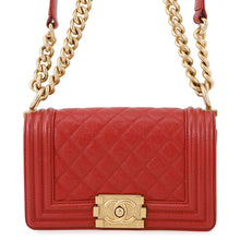 Load image into Gallery viewer, CHANEL Boy Chanel ChainShoulder Red Caviar Leather

