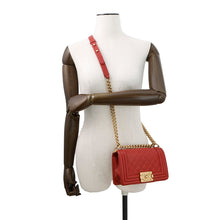Load image into Gallery viewer, CHANEL Boy Chanel ChainShoulder Red Caviar Leather
