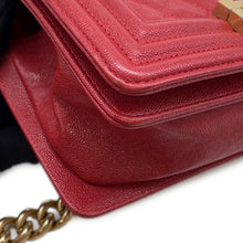 Load image into Gallery viewer, CHANEL Boy Chanel ChainShoulder Red Caviar Leather
