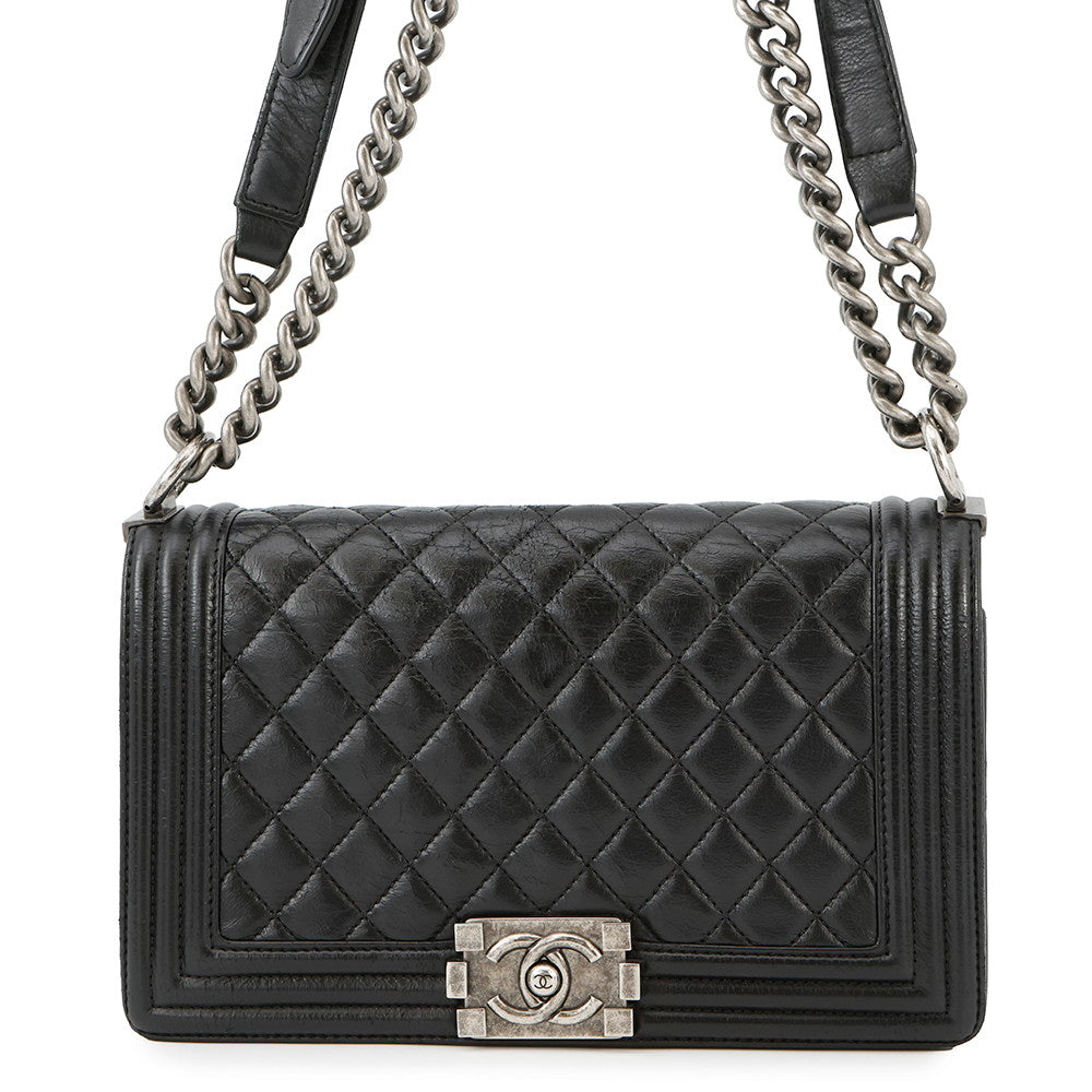 CHANEL Boy Chanel Matelasse Shoulder Bag BlackA67086 Leather