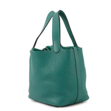 将图像加载到图库查看器中，HERMES Picotin Lock Malachite Taurillon Clemence Size PM
